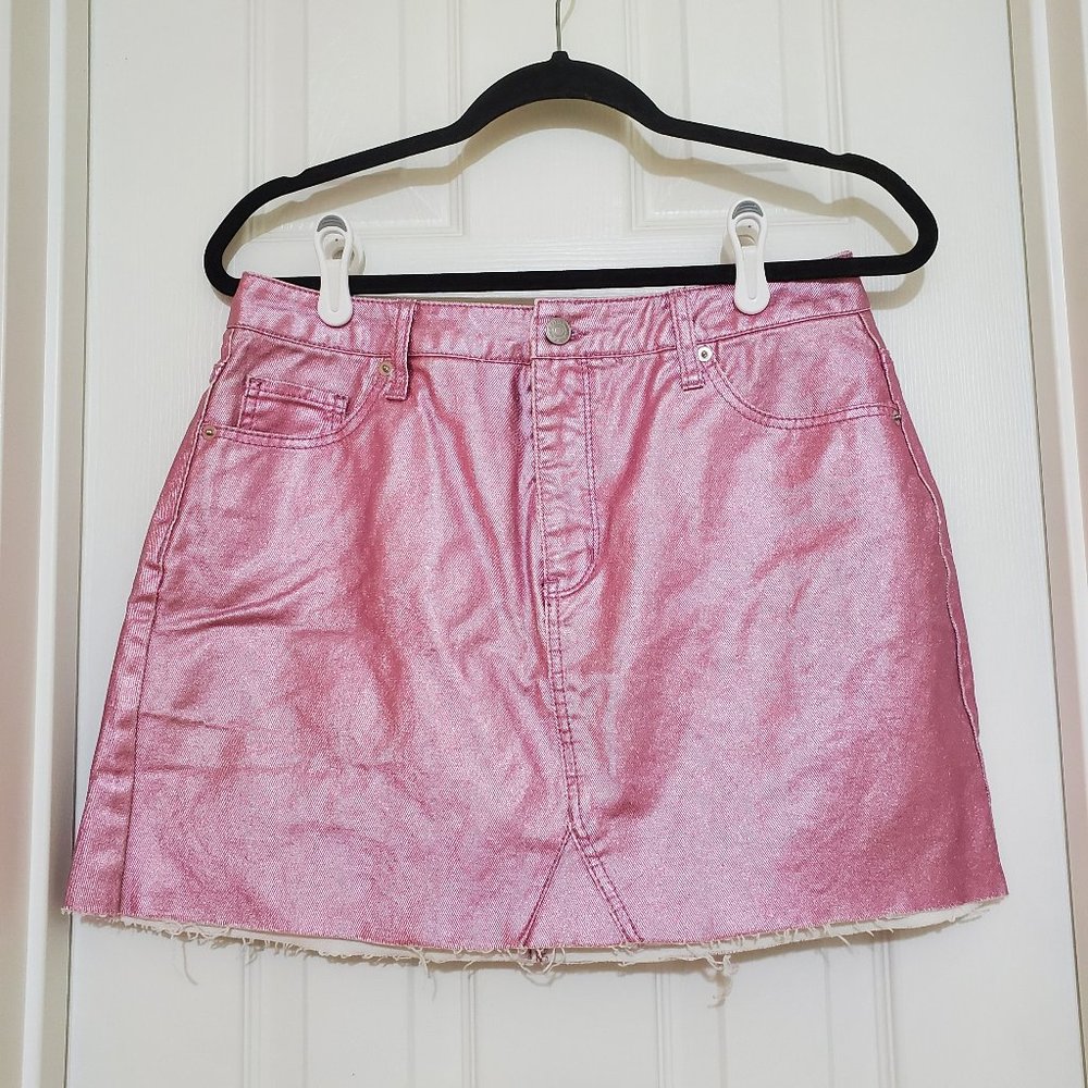 Pink Metalic Denim Skirt | Wild Fable by Target, Size 12 | Recyclable Material